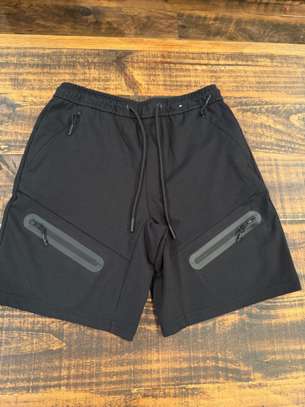 Pull&Bear Black Athletic Shorts with Zip Pockets